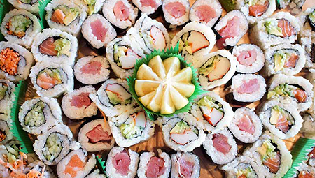 sushi platter from Sushiana restaurant in Highland Park, New Jersey